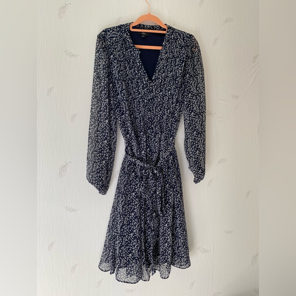 J.B.S. Long Sleeve Navy Floral Dress